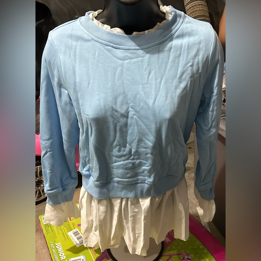 Ermonn Girls Cute Blouses Long Sleeve Sweatshirt Casual Loose Dress Shirt